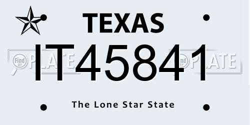 IT45841 Texas License Plate