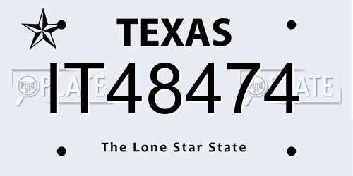 IT48474 Texas License Plate