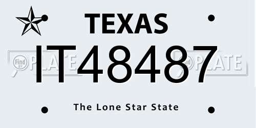 IT48487 Texas License Plate