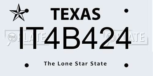 IT4B424 Texas License Plate