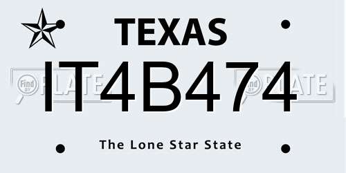 IT4B474 Texas License Plate
