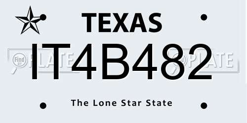 IT4B482 Texas License Plate