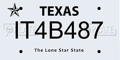 IT4B487 Texas License Plate