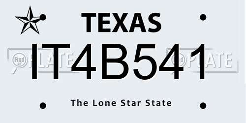 IT4B541 Texas License Plate