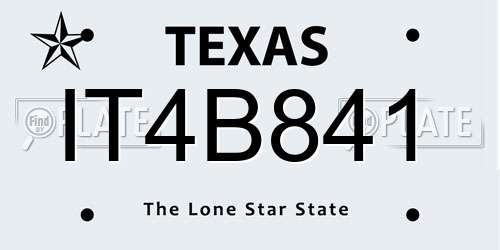 IT4B841 Texas License Plate