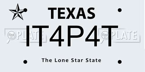 IT4P4T Texas License Plate