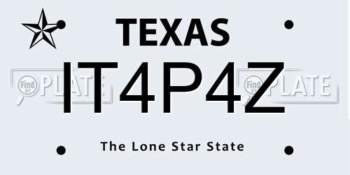 IT4P4Z Texas License Plate
