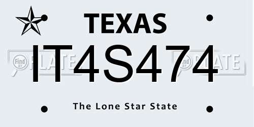 IT4S474 Texas License Plate