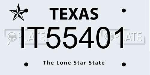 IT55401 Texas License Plate