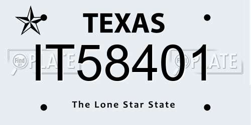 IT58401 Texas License Plate