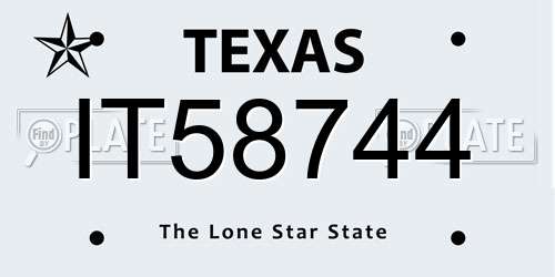 IT58744 Texas License Plate