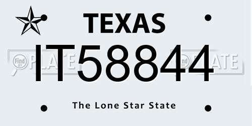 IT58844 Texas License Plate