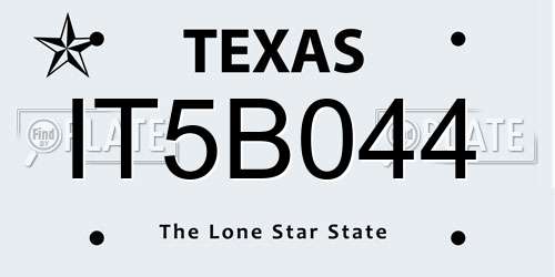 IT5B044 Texas License Plate