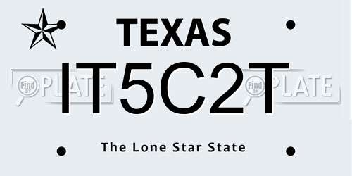 IT5C2T Texas License Plate