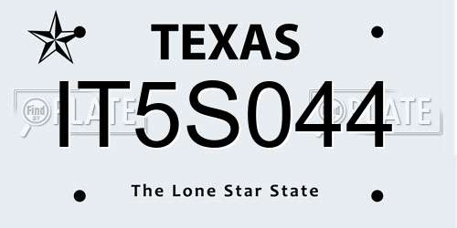 IT5S044 Texas License Plate