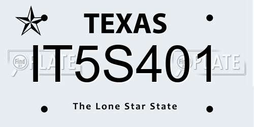 IT5S401 Texas License Plate