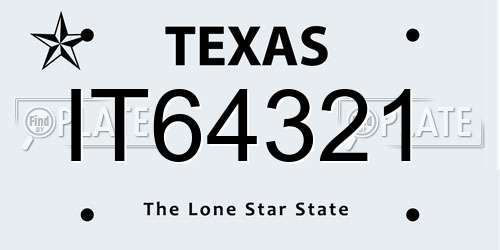 IT64321 Texas License Plate