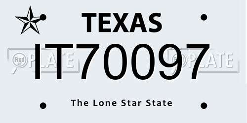 IT70097 Texas License Plate