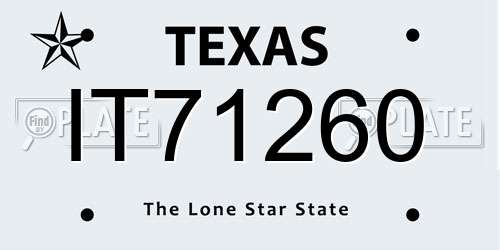 IT71260 Texas License Plate