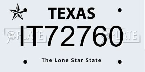 IT72760 Texas License Plate