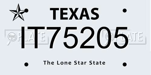 IT75205 Texas License Plate