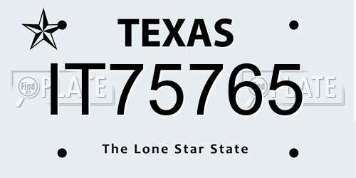 IT75765 Texas License Plate
