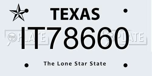 IT78660 Texas License Plate