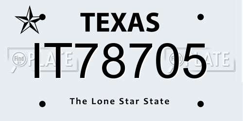 IT78705 Texas License Plate