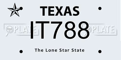 IT788 Texas License Plate