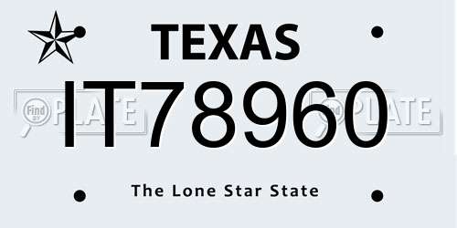 IT78960 Texas License Plate