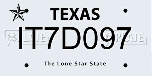IT7D097 Texas License Plate