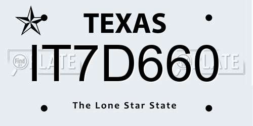 IT7D660 Texas License Plate