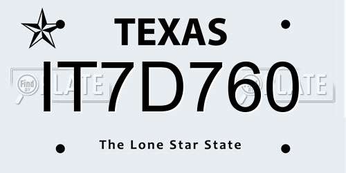 IT7D760 Texas License Plate