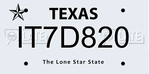 IT7D820 Texas License Plate