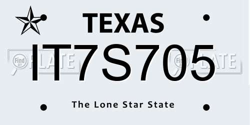 IT7S705 Texas License Plate