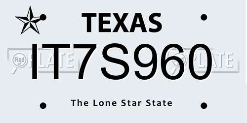 IT7S960 Texas License Plate