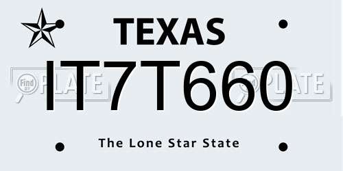IT7T660 Texas License Plate