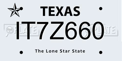 IT7Z660 Texas License Plate