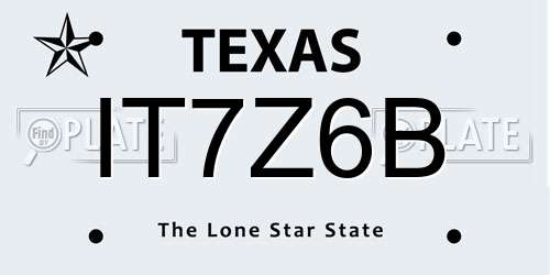 IT7Z6B Texas License Plate