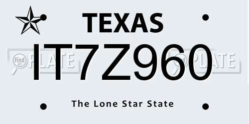 IT7Z960 Texas License Plate