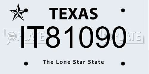 IT81090 Texas License Plate