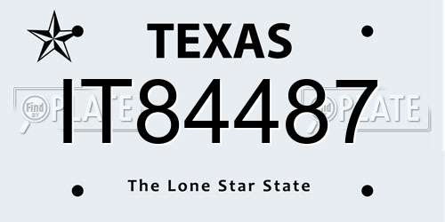 IT84487 Texas License Plate