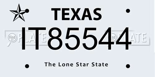 IT85544 Texas License Plate