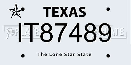 IT87489 Texas License Plate