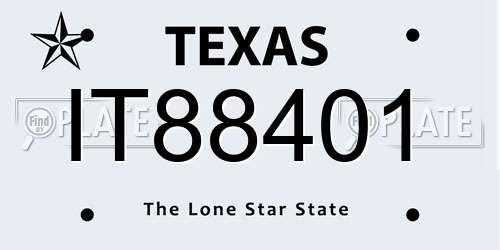 IT88401 Texas License Plate