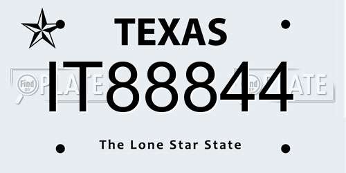 IT88844 Texas License Plate