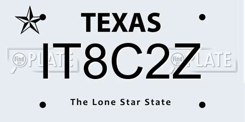 IT8C2Z Texas License Plate