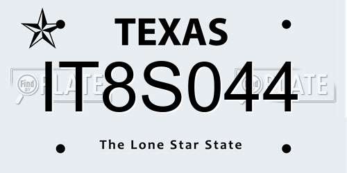 IT8S044 Texas License Plate
