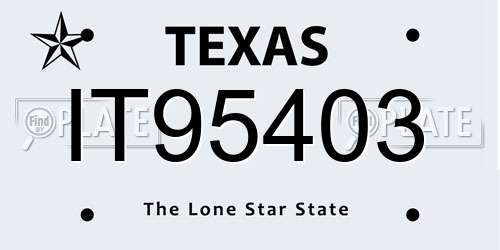 IT95403 Texas License Plate