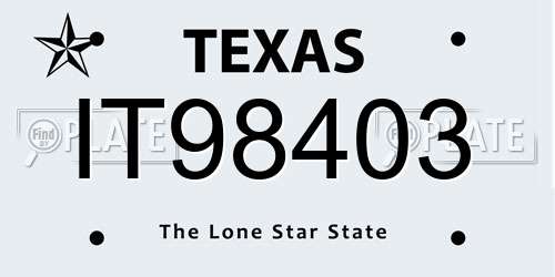 IT98403 Texas License Plate